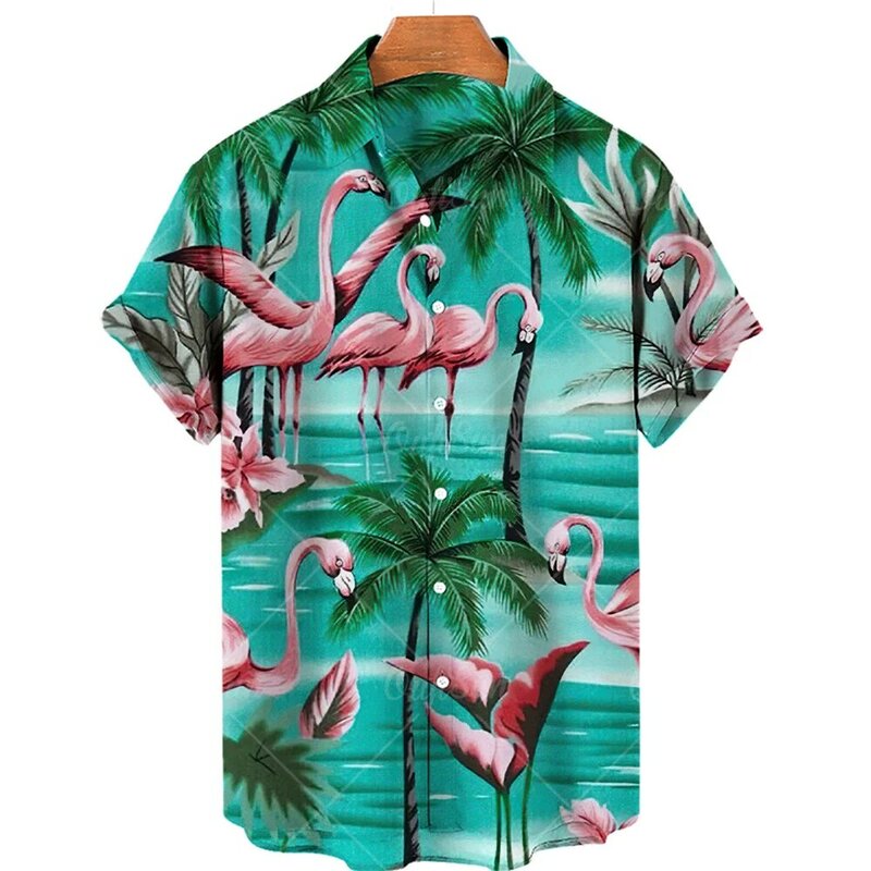 2022 lato 3d drukowane męskie koszule z krótkim rękawem koszula hawajska klapa zapinany na jeden guzik koszule moda koszula na co dzień duża 5xl