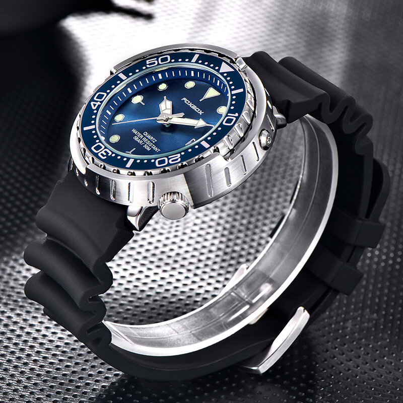 LIGE marka FOXBOXLuxury zegarek dla mężczyzn kwarcowy z chronografem Sport wodoodporny mężczyzna zegarki moda militarna silikonowy pasek zegarek na rękę zegar