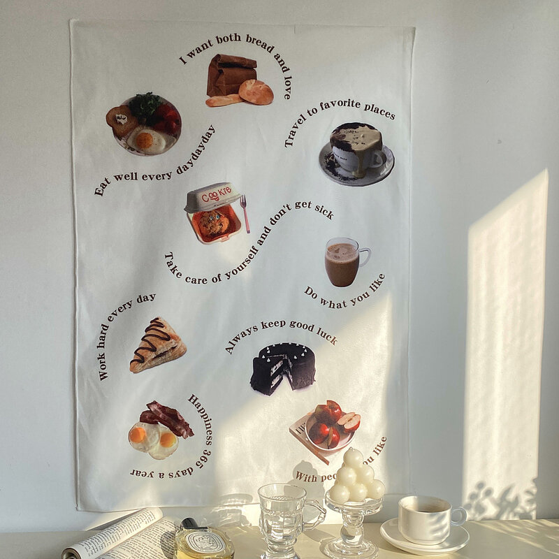 Фон для фотографирования с изображением кофе хлеба художника в Vestee реквизит для фотосъемки подвесной тканевый гобелен настенный гобелен