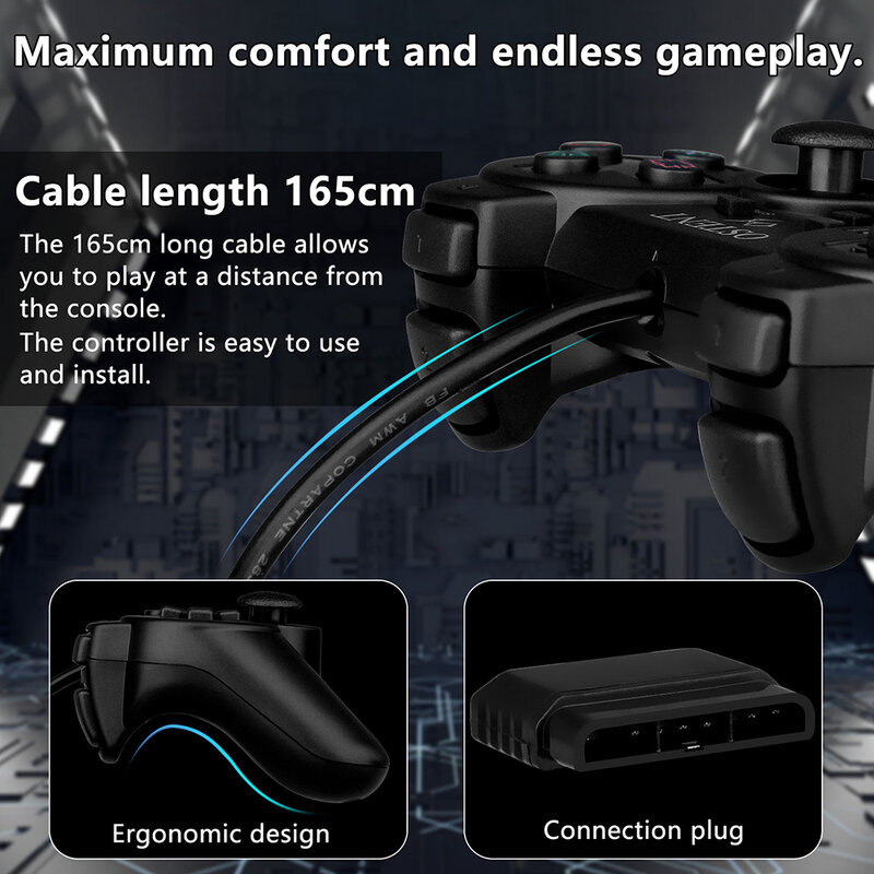 OSTENT-mando analógico con cable, Joystick para Sony Playstation
