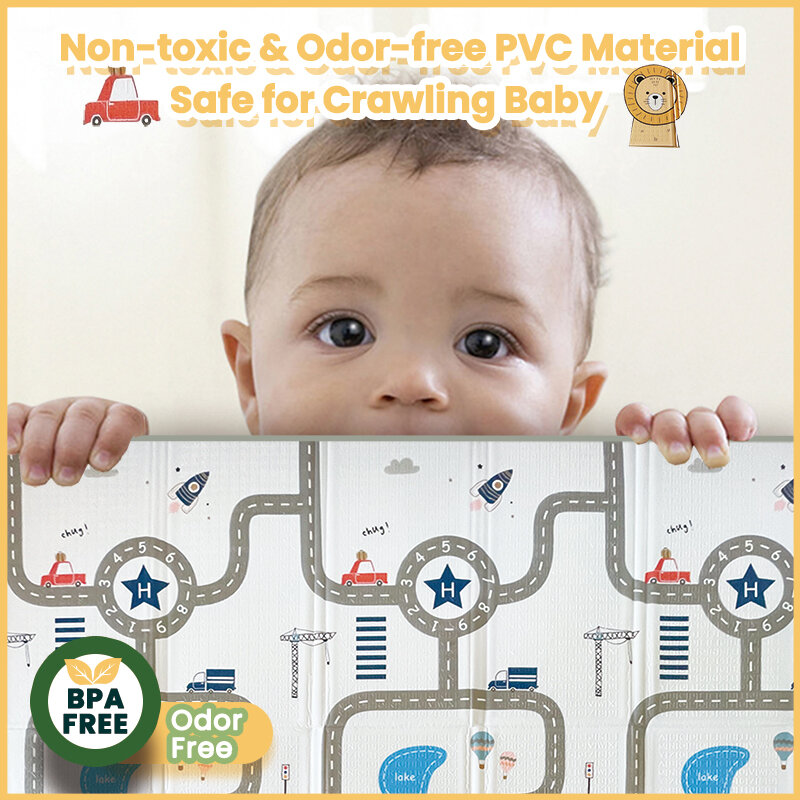 XPE-alfombra de juego brillante para bebé, tapete plegable para gatear, de 200x180cm de grosor, puzle, juguete