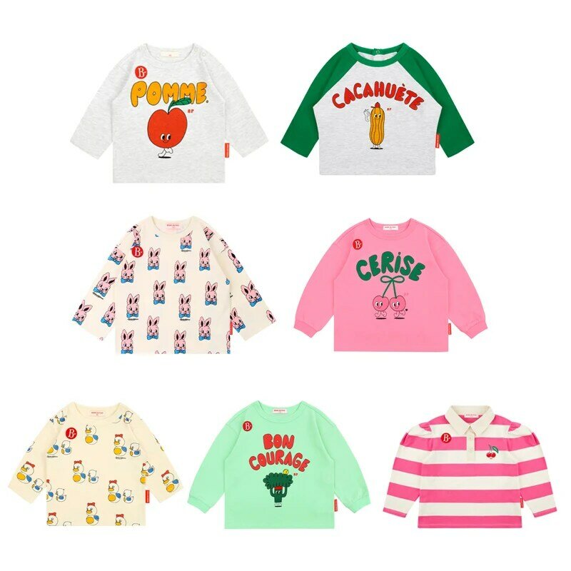 Girls T Shirt Long Sleeve 2023 Summer Spring Branfs Design Boys Tee Cotton Kids T Shirt Spring