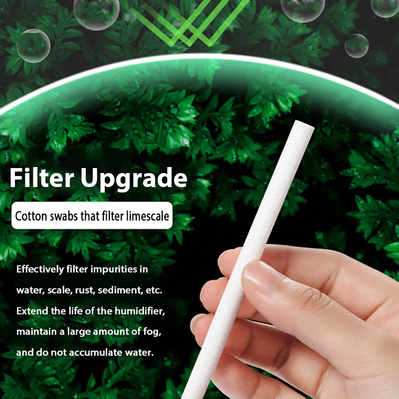 Filter pelembap udara, 10/20/50 buah stik spons katun pengganti pelembap udara USB penyebar Aroma, pembuat kabut pelembap udara