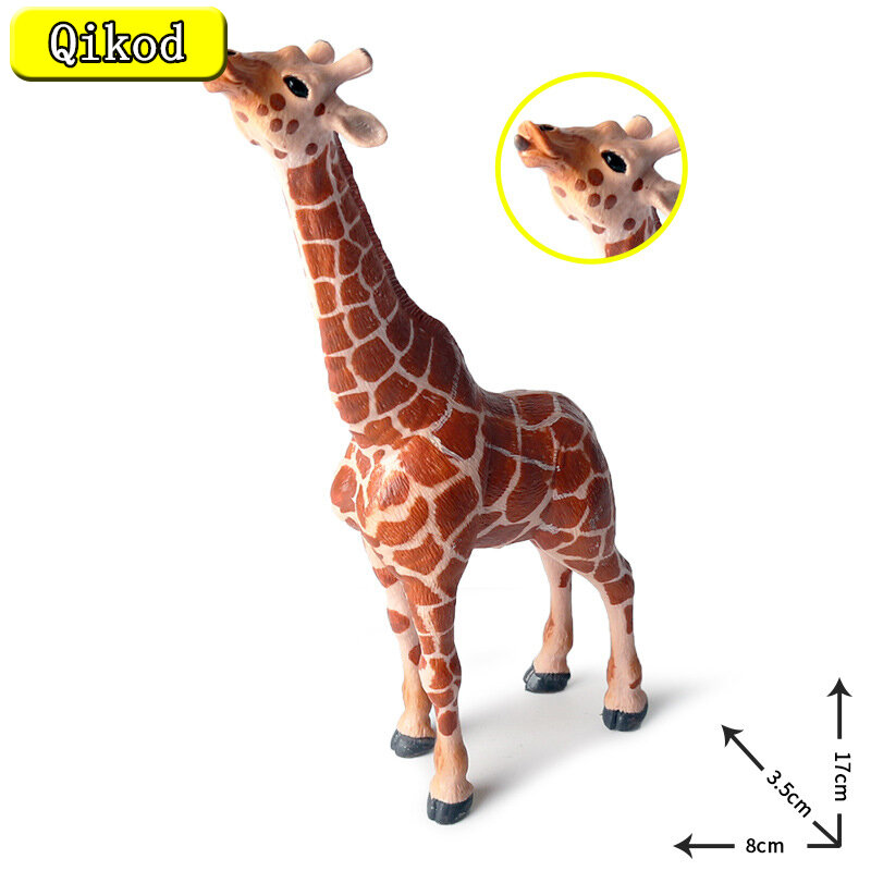 Figuras de acción de animales salvajes para niños, modelo de PVC sólido, jirafa de simulación de alta calidad, juguetes de colección, regalo
