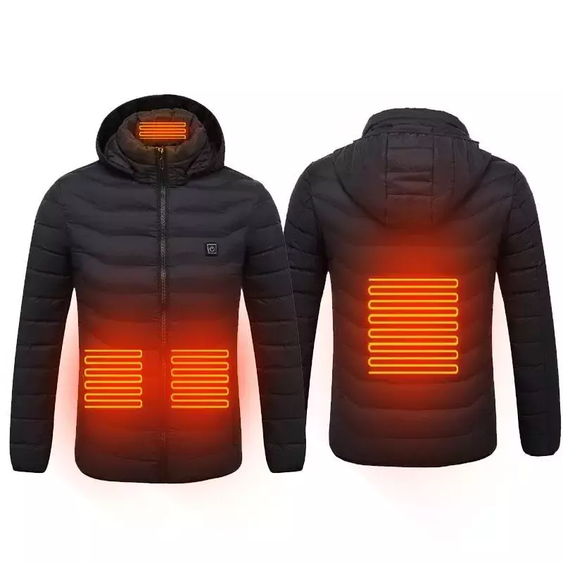 New2022 inverno usb aquecimento jaquetas termostato inteligente mulher quente com capuz aquecido roupas febre 2 lugares algodão-acolchoado jaqueta