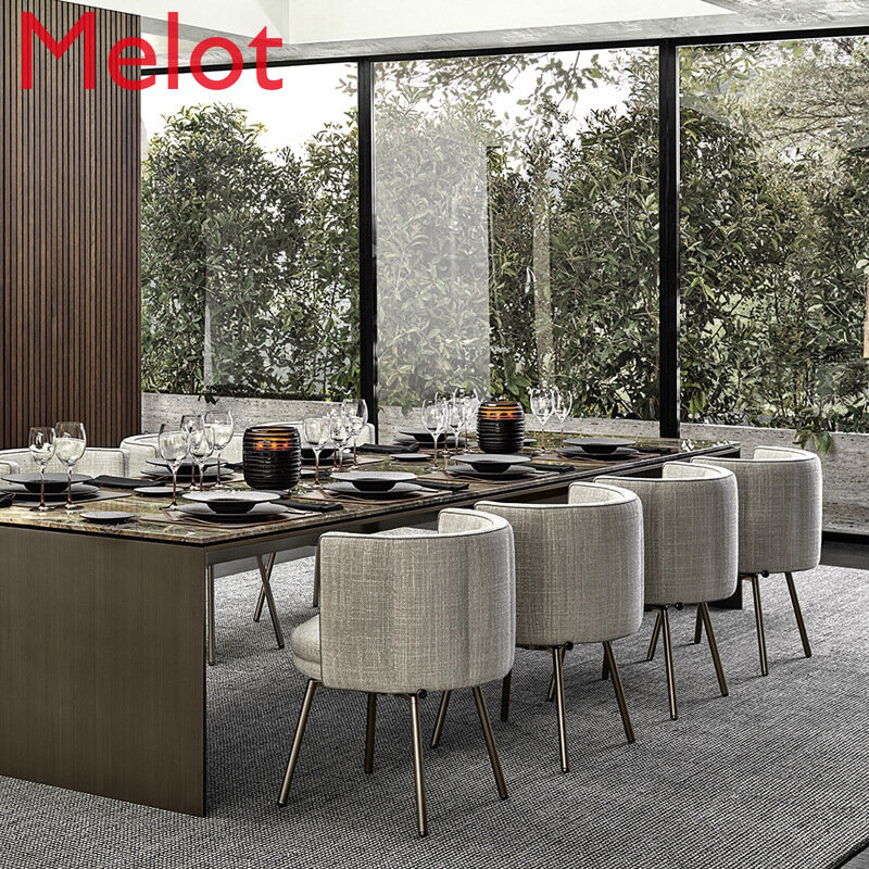 Новинка 2021, итальянская Минималистичная серебряная посуда, роскошный Ресторанный стол, Серебряный стол, обеденный стол