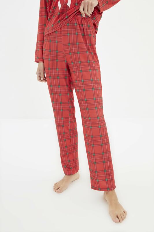 Trendyol natal tricô pijamas temáticos conjunto thmaw22pt0762