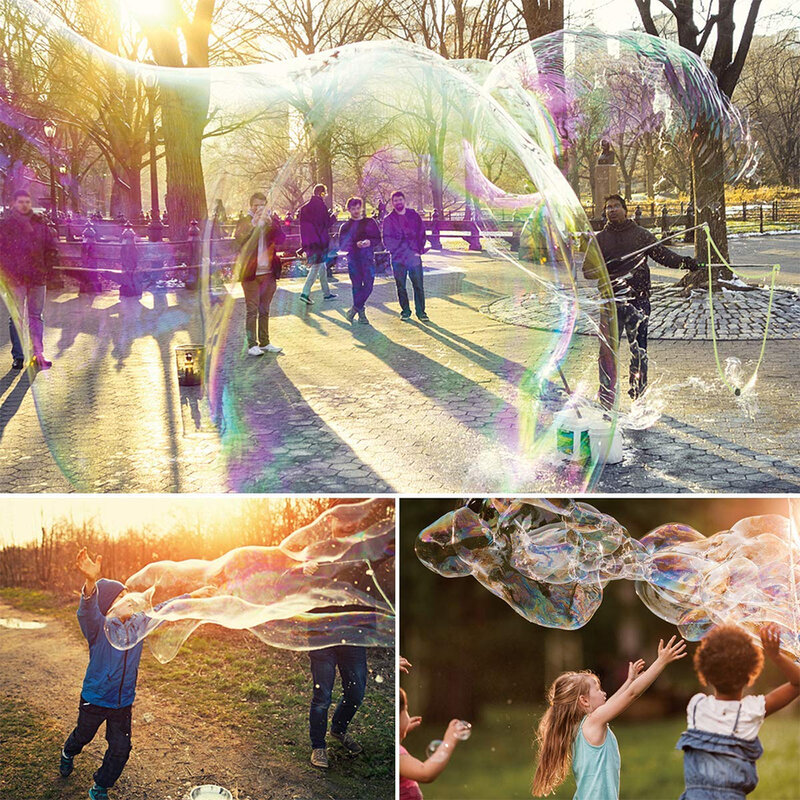 Posinko – Bubble Wand géant pour enfants, grand appareil à bulles en acier inoxydable, conception télescopique, facile à transporter