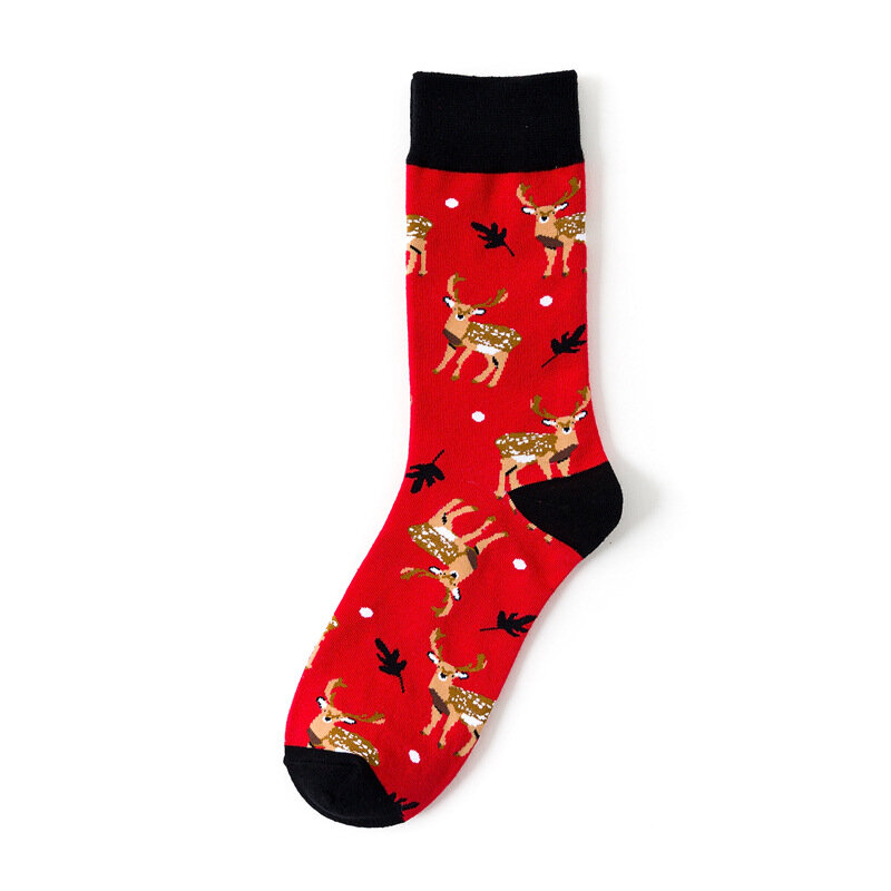 Sika олень животные серия Модные индивидуальные средние и длинные хлопковые носки