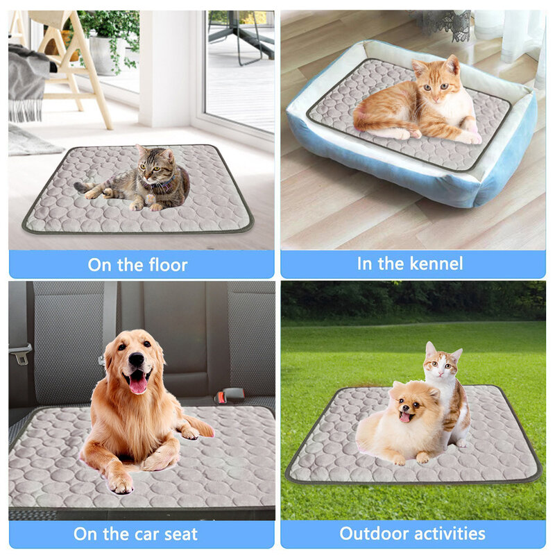 Tapis de glace d'été pour chien et chat, couverture de canapé pour animaux de compagnie, lit respirant, lavable, pour voiture d'extérieur, pour chiot
