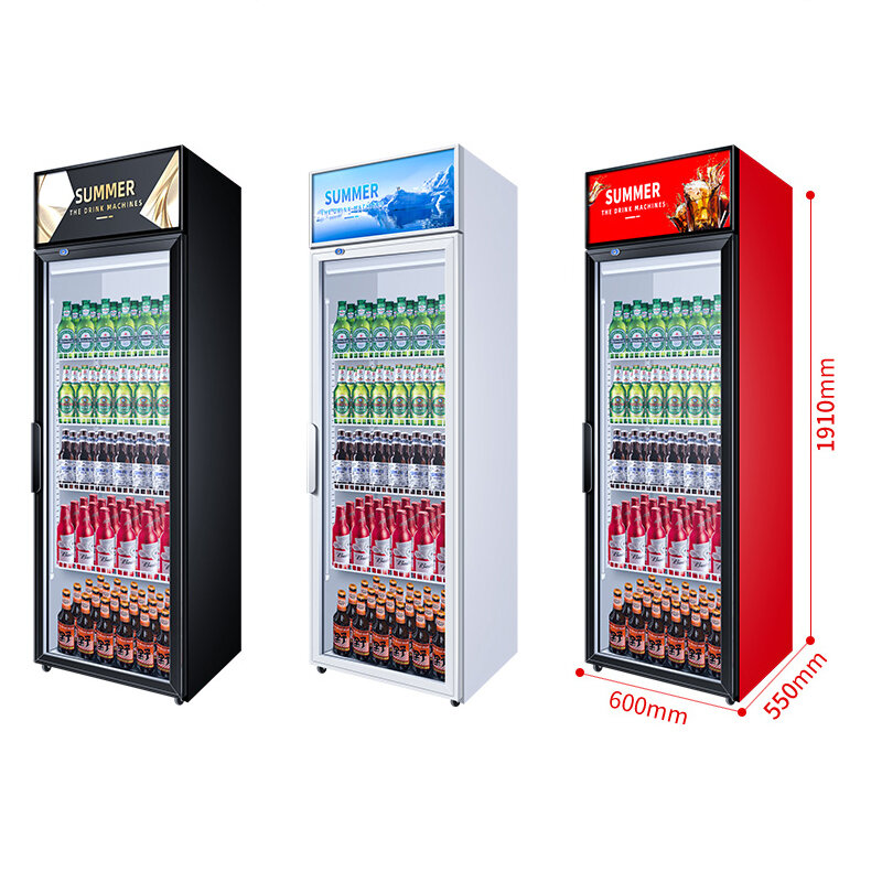 Commercial Refrigerated Display Cabinet Vertical Beverage Cold Drink Preservation Display Cabinet