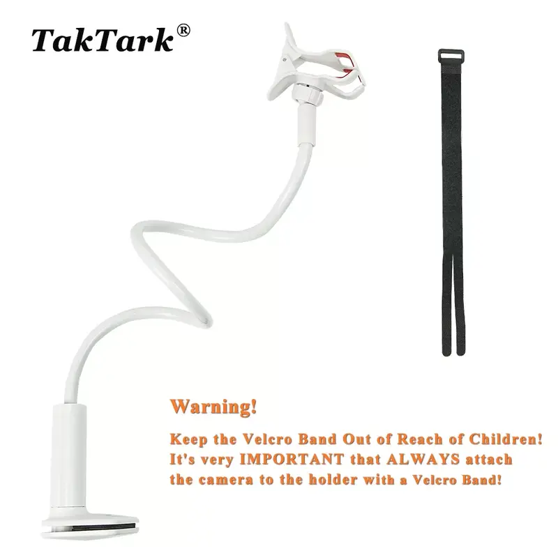 TakTark-다기능 범용 카메라 홀더 스탠드, 베이비 모니터 마운트 침대 크래들, 조절 가능한 긴 팔 브래킷