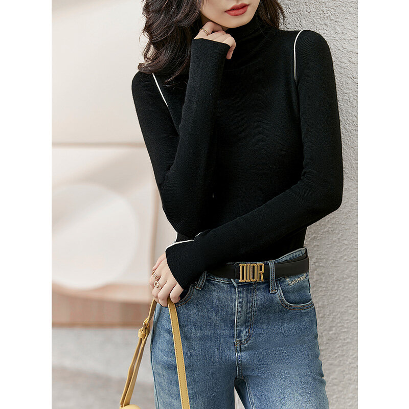 Vily maglioni lavorati a maglia a collo alto per le donne 2022 autunno inverno caldo manica lunga top Basic coreano moda donna vestiti 71093