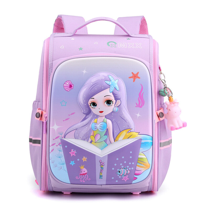 New Children's Schoolbag 5-9 Years Old Backpack Ridge Protection Hard Shell Cartoon Girls Backpack