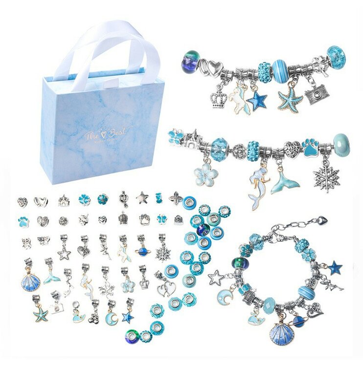 Kit de bracelets pour femmes, accessoires de fabrication de bijoux, ensemble de breloques en métal pour enfants, perles macro faites à la main, tendance, nouvelle collection