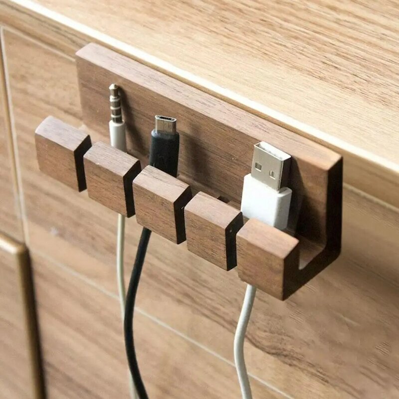 木製ケーブルオーガナイザー,USBケーブルを整理するためのデスクトップ管理クリップ,マウス,ヘッドセットを整理するためのケーブルホルダー,n5s4