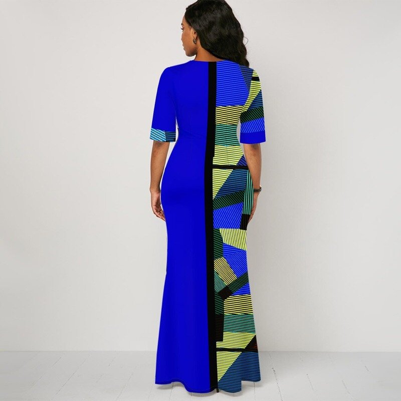 Robe Africaine Longue Imprimée pour Femme, Vêtements d'Été, 2022