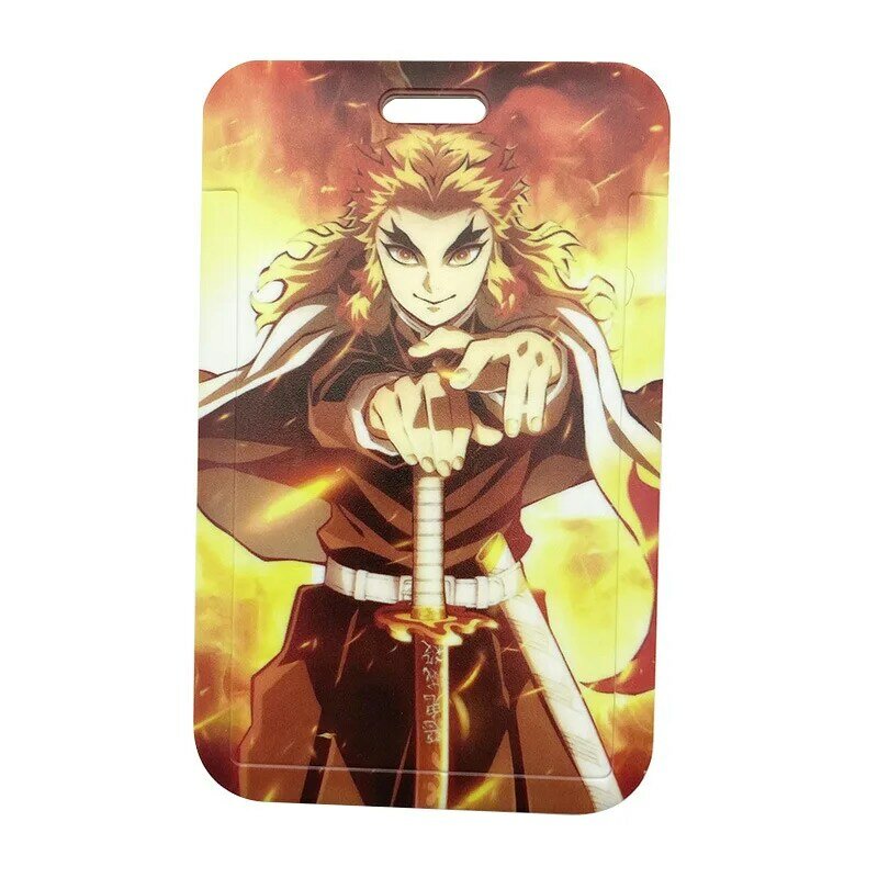 New Anime Demon Slayer ABS Card Cover Student Campus Outdoor Anti-lost Hanging Neck Bag Card Holder Lanyard ID Card Shell Toys