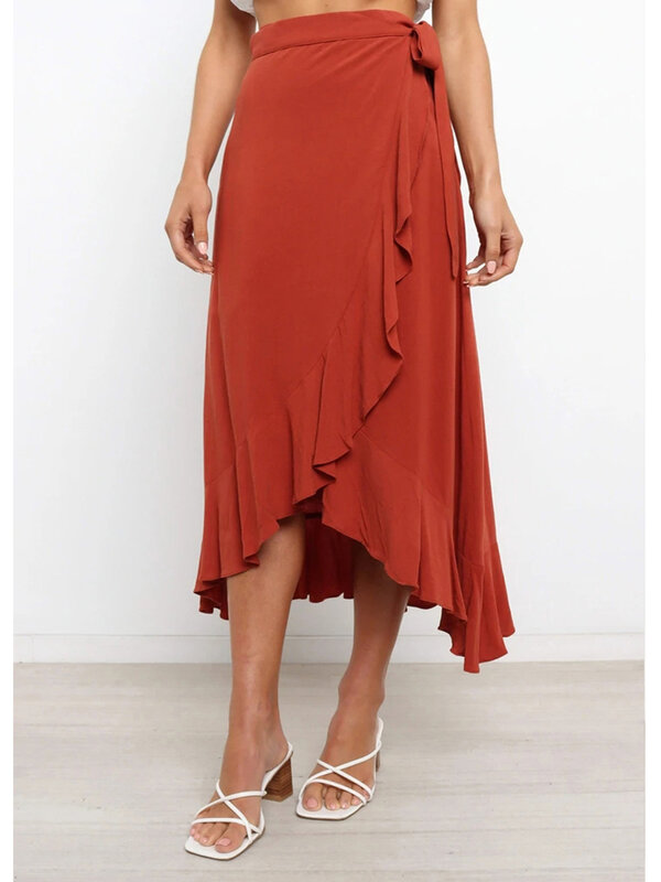 Tossy-Falda ceñida de cintura alta para mujer, faldas largas con pliegues sólidos, Bodycon Irregular, estilo francés, prendas de vestir de verano