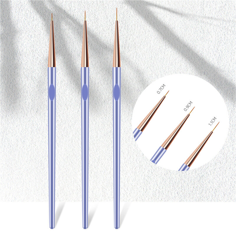 3 pz/set ultra-sottile Nail Art pennello Nail Art disegno penna Set Gel UV Nail Brush Line Design Manicure punteggiatura strumenti