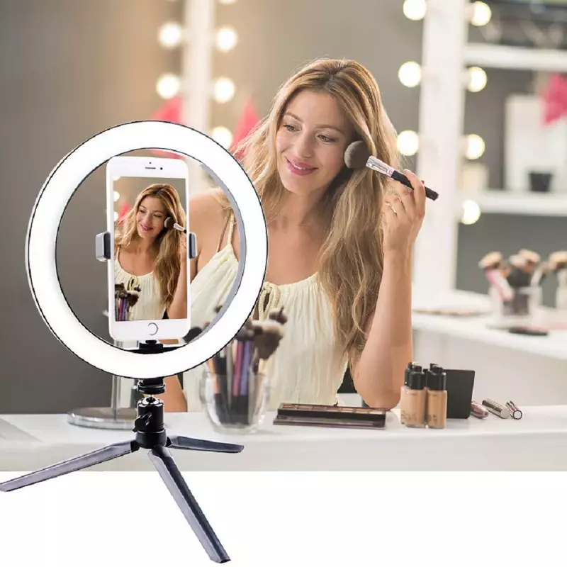 26/16CM Photography Lighting Phone Ringlight Tripod Stand Photo Led Selfie Remote Control Ring Light  Lamp Fill Youtube Live