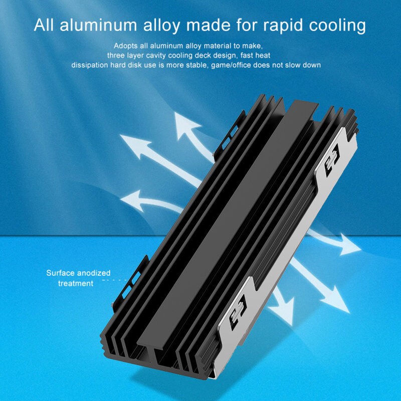 Aluminum Cooling M.2 SSD Heat Sink Thermal Pads Heat Dissipation for M.2 2230 2280 NGFF PCIE NVME Solid State Hard Disk Radiator