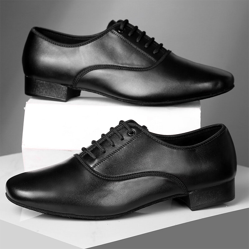 HROYL Ballroom Dance Shoes Genuine Leather Latin Dance Shoes Man Sneakers Jazz Bigger Size Breathable Waltz Salsa Dancing Shoes