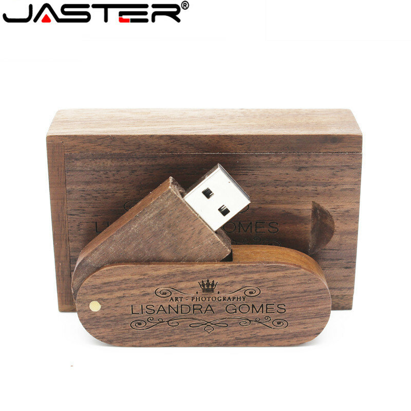 Jaster walnut maple madeira logotipo personalizado livre usb 2.0 4gb pendrive 16gb 32gb memória flash u vara fotografia casamento presentes