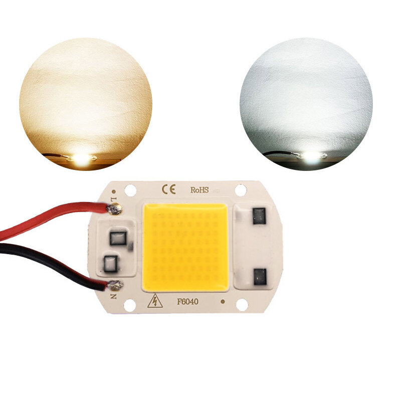 LED COB Lampu Tidak Perlu Driver AC 220V 20W 30W 50W Kecerahan Tinggi Hemat Energi Diy Spotlight Banjir Lampu Bohlam Luar Ruangan Chip DIY