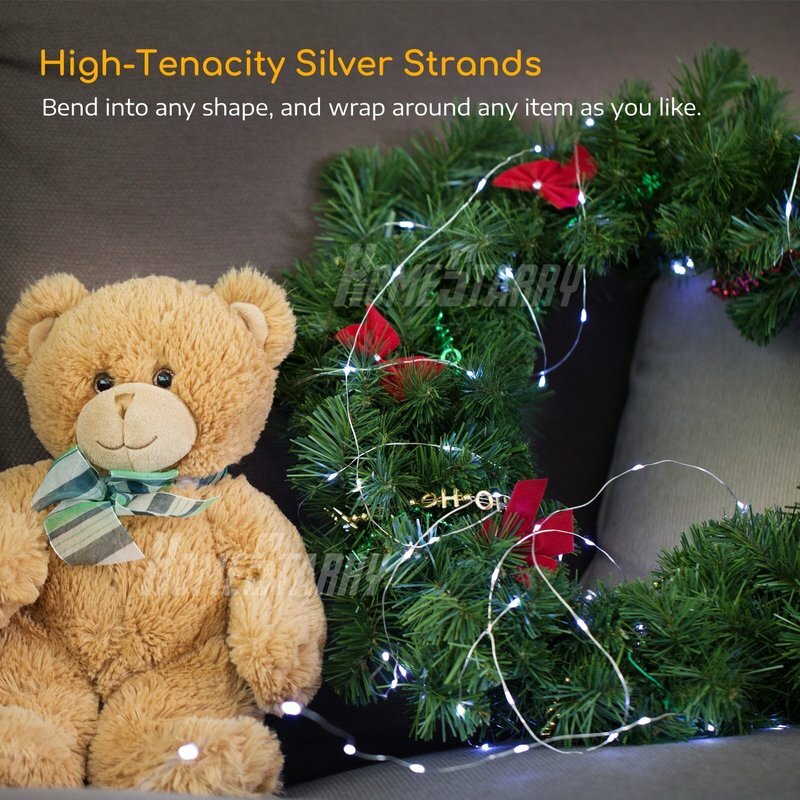 Luci da fata impermeabili 8 modalità 100LED filo stellato luci con telecomando per decorazioni natalizie per interni all'aperto