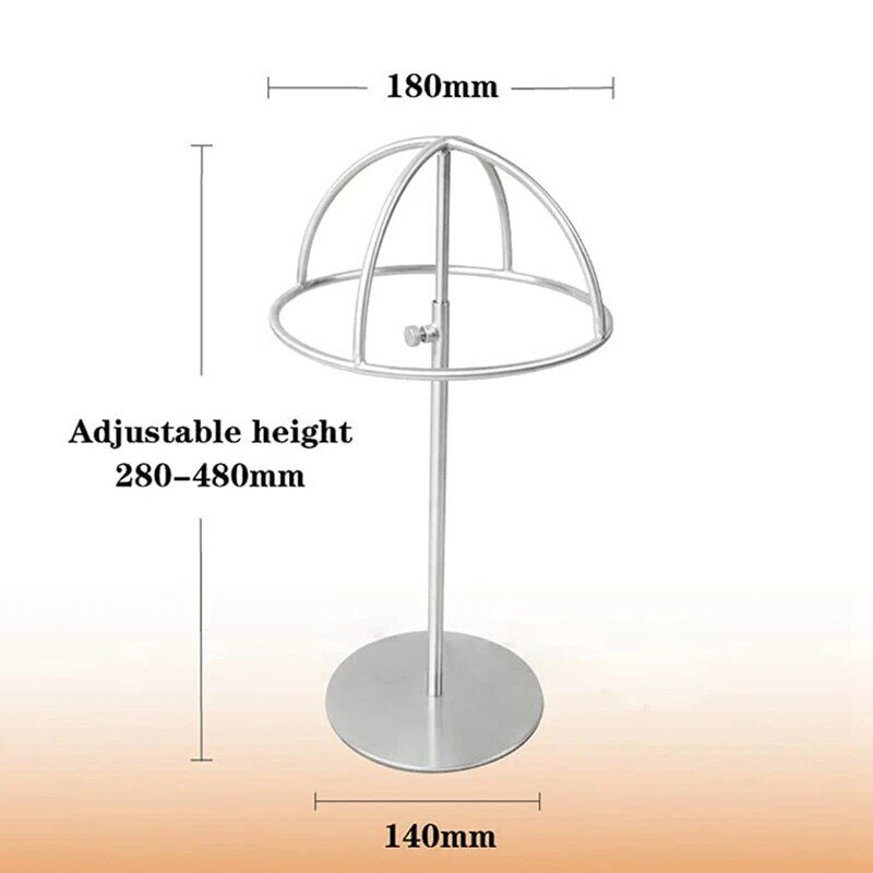 New 2Pcs Hat Display Rack, Sturdy Adjustable Cap / Wig Holder,Freestanding Hat Display Stand, Durable Stainless Steel