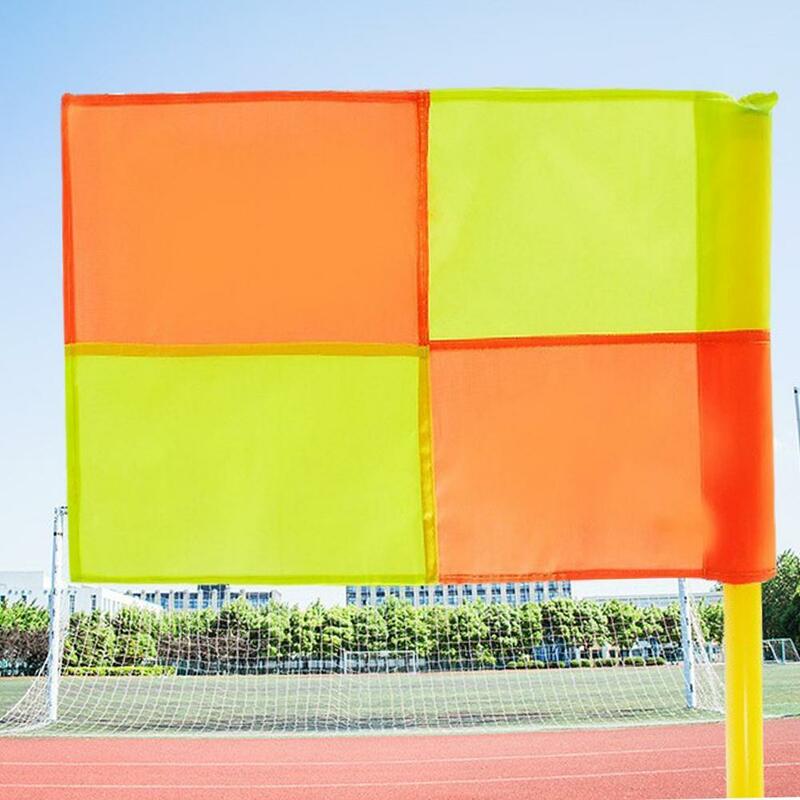 1 pçs futebol árbitro bandeira 46x30cm para fair play esportes jogo futebol rugby hóquei formação linesman bandeiras bolas de fitness suprimentos