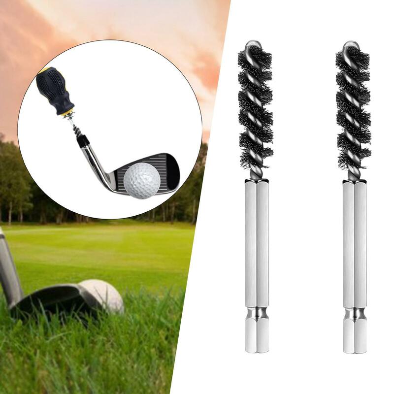 2 buah sikat Hosel kepala Golf, sikat kawat bor elektrik klub Golf untuk menggiling pemula 11mm alat poles pembersih