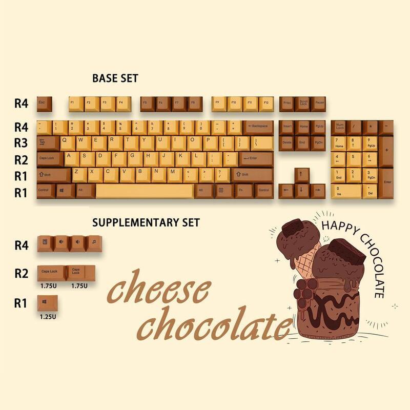 110 Toetsen Chocolade Retro Kleur Pbt Sublimatie Keycap Mechanische Toetsenbord Keycap Originele Hoogte Toetsenbord Caps