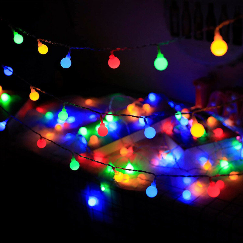 1.5M Battery Power LED Ball Garland Lights Fairy String Waterproof Outdoor Lamp Christmas Holiday Wedding Party Lights Decor