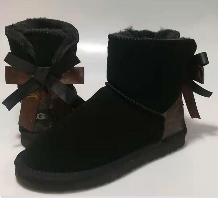 2022 Hot Vrouw Luxe Merk Winter Sneeuw Laarzen Bont Laarzen Australië Echte Koe Lederen Man & Vrouwen Warme Laarzen Dames schoenen Grote Maat 46