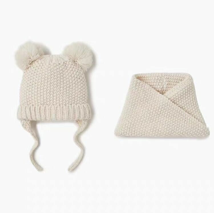 2021 baby girl and baby boy dziecko dzieci wiosna jesień zima solidna dzianina kapelusz i dzianiny nieskończoność szalik