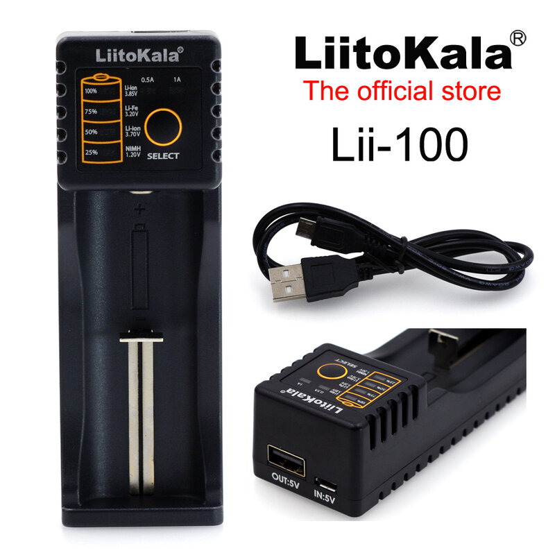 LiitoKala Lii-100 lii-202 Lii-402 1.2 V / 3 V / 3.7 V / 4.25V 18650/26650/18350/16340/18500/AA/AAA نيمه شاحن بطارية الليثيوم
