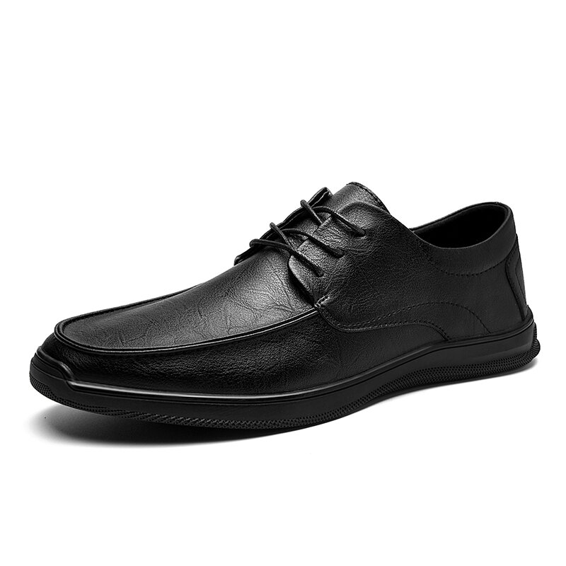 Zapatillas de deporte de cuero genuino para hombre, zapatos masculinos ligeros y cómodos, de estilo informal y de negocios, para otoño
