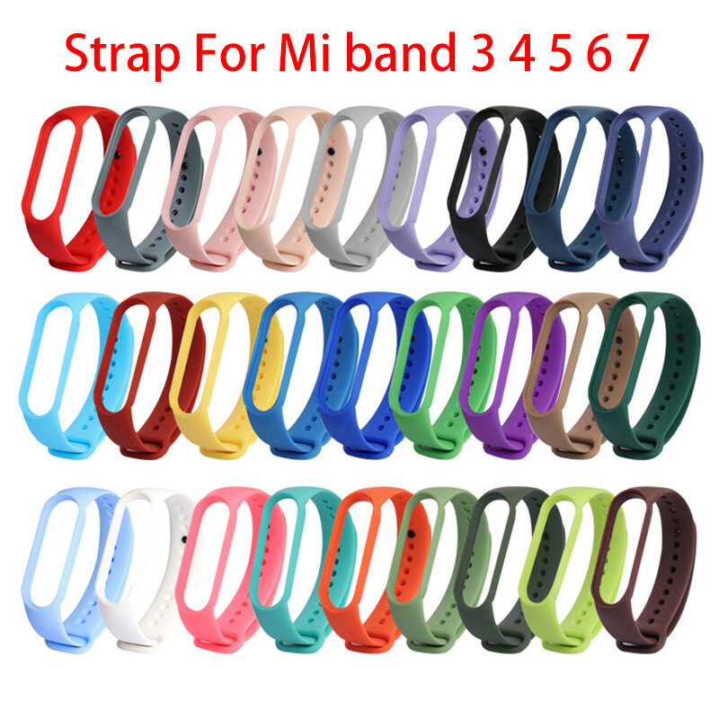 Ремешок силиконовый для Mi Band 6 7, спортивный браслет для наручных часов mi band Band 4, браслет для Xiaomi Mi band 3 4 5