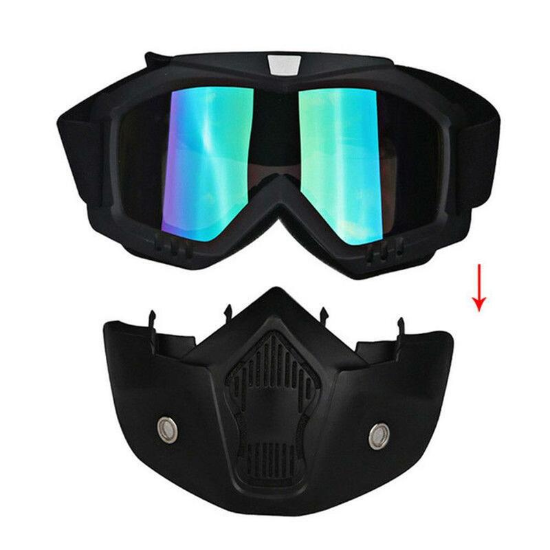 Gafas con máscara de ciclismo para hombre y mujer, casco de esquí para la nieve, usable, cubierta de cara completa, protector Retro, accesorios para deportes de invierno al aire libre