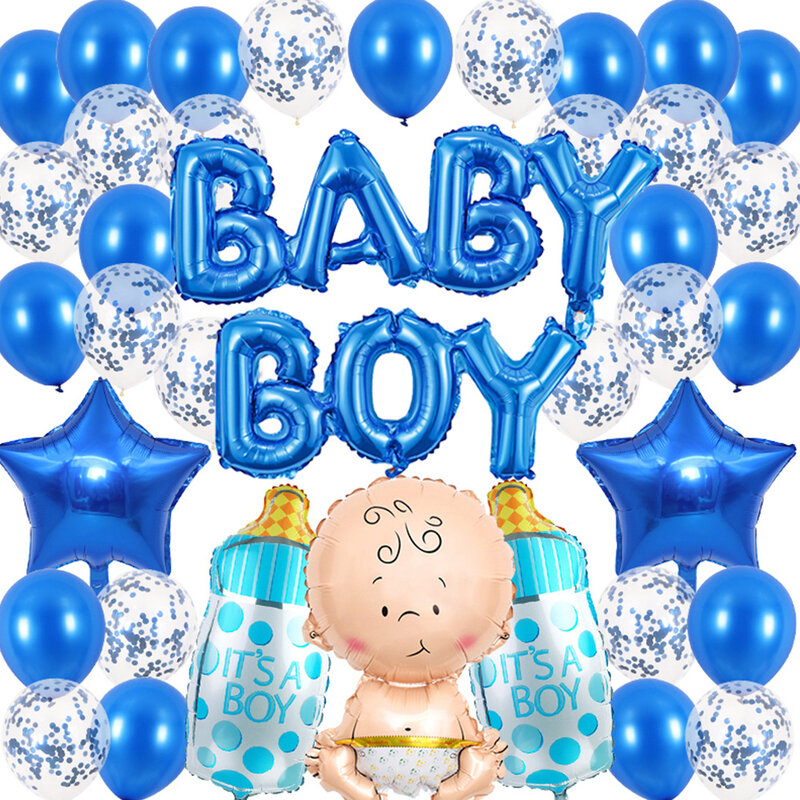 Conjunto de globos para niños y niñas, decoración de fondo de fiesta, Escena de revelación de género de bebé, accesorios de arreglo de espectáculo de bebé
