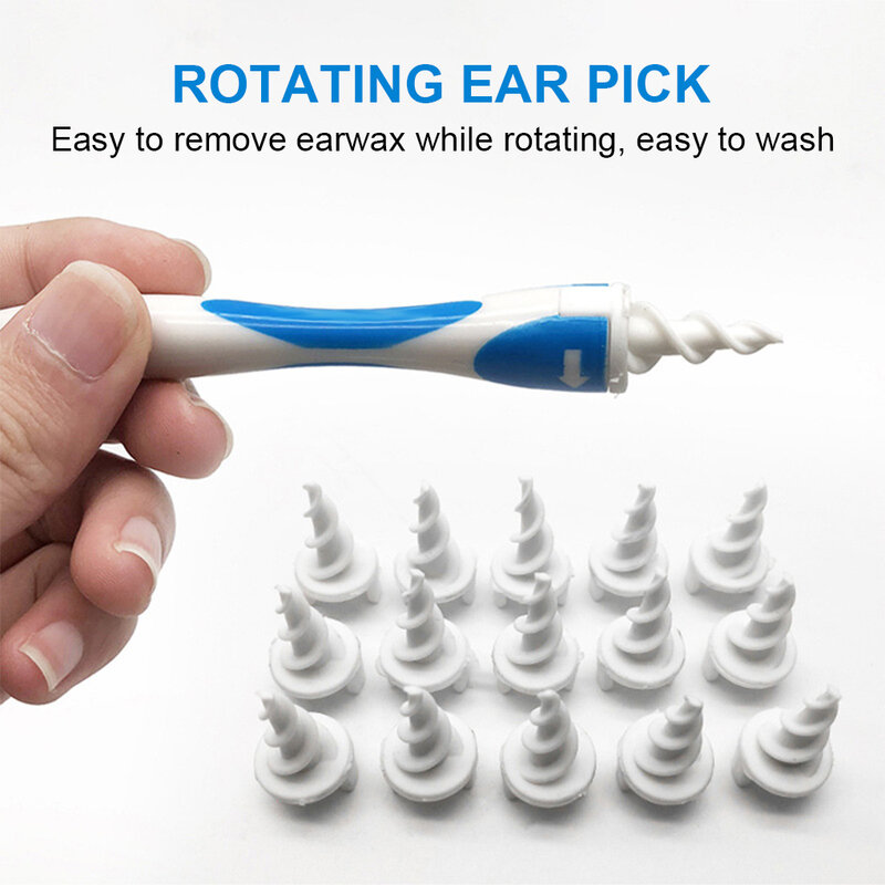 Hot Ear Cleaner Set di strumenti per cucchiaio per orecchie in silicone 16 pezzi cura spirale morbida per orecchie cura strumenti per la salute detergente strumento per la rimozione della cera per le orecchie