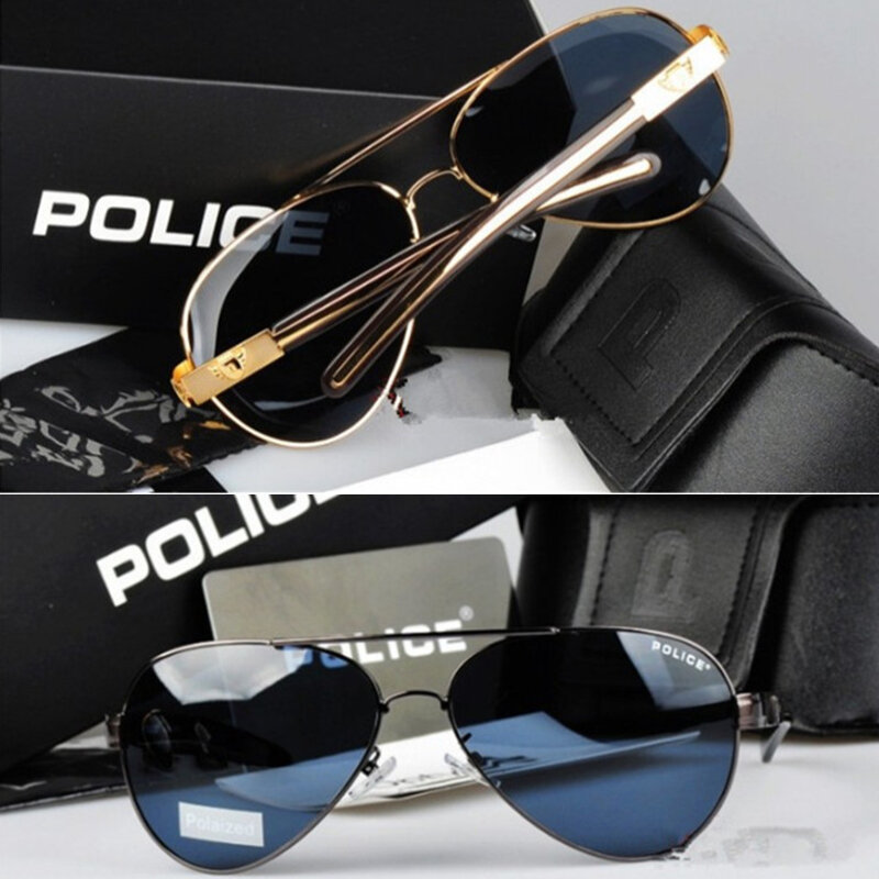 Luxus Marke POLIZEI Freien Herren Sonnenbrille Polarisierte Pilot High Definition Fahren Spiegel Sonnenbrille Männer Des Lunettes De Solei