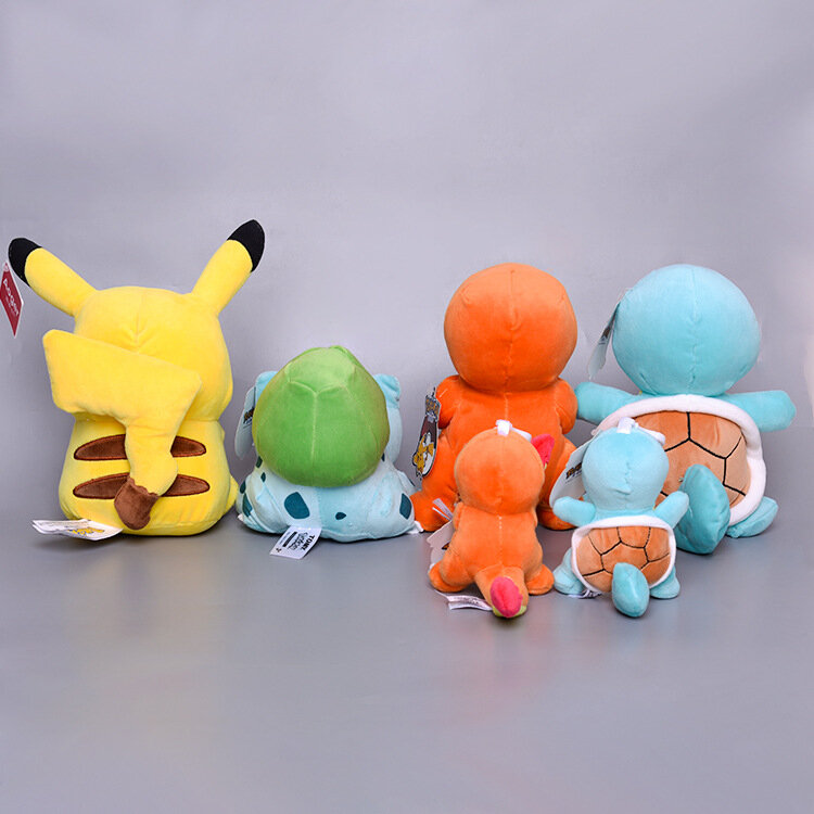 20cm Pokemon pluszowe zabawki Charmander Squirtle Pikachu Bulbasaur Anime wypchana zabawka Peluche Pokemon wisząca laleczka prezent świąteczny dla dzieci