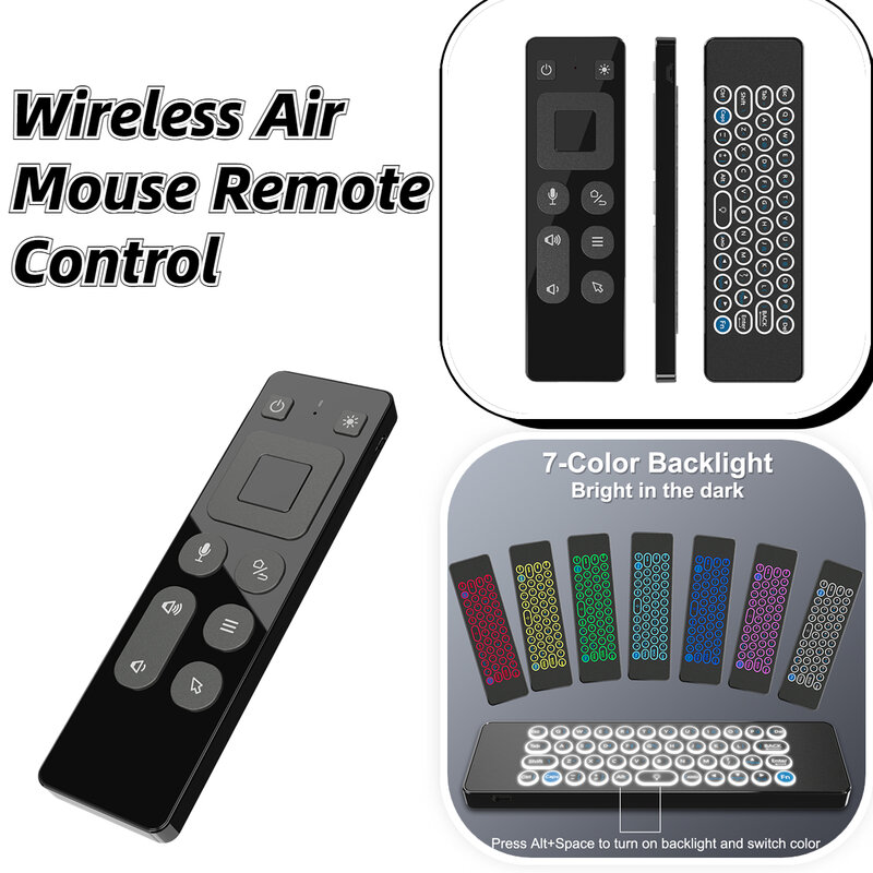 Controle remoto sem fio da voz do rato do ar 2.4g com 6-axis giroscópio controle remoto do rato do ar ir aprendizagem recarregável para android