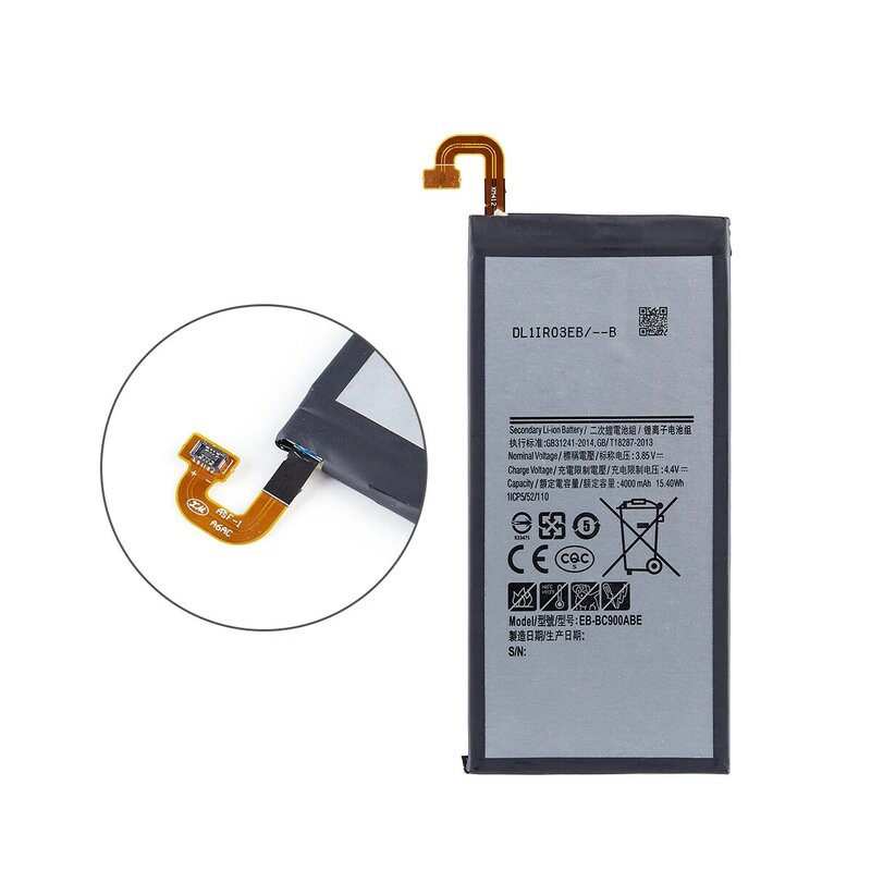 Bateria de substituição para Samsung Galaxy, 100% Original EB-BC900ABE, 4000mAh, C9 Pro, SM-C9000, C9008, C900F, C900Y Baterias