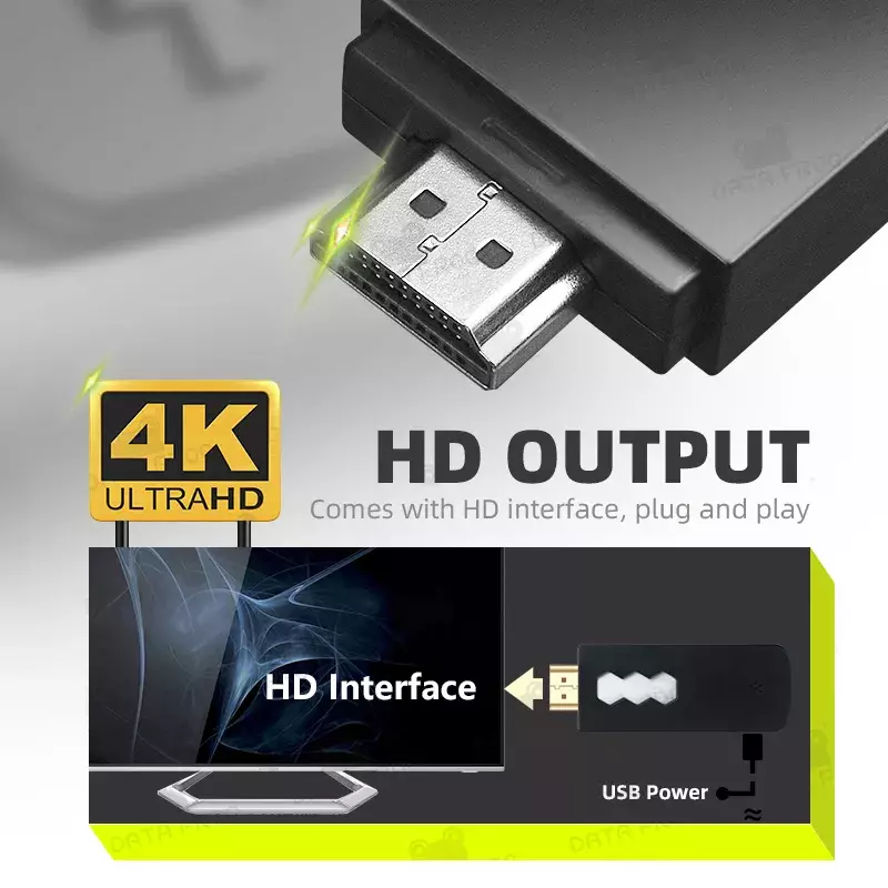 DATA FROG-consola de videojuegos portátil inalámbrica USB, 10000 juegos integrados, 4k, Compatible con HDMI, Retro, para SEGA/FC/GBA