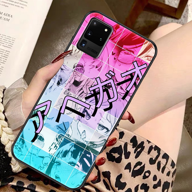 Hentai Anime Girl Faces Phone case For Samsung Galaxy Note 4 8 9 10 20 S8 S9 S10 S10E S20 Plus UITRA Ultra black soft funda