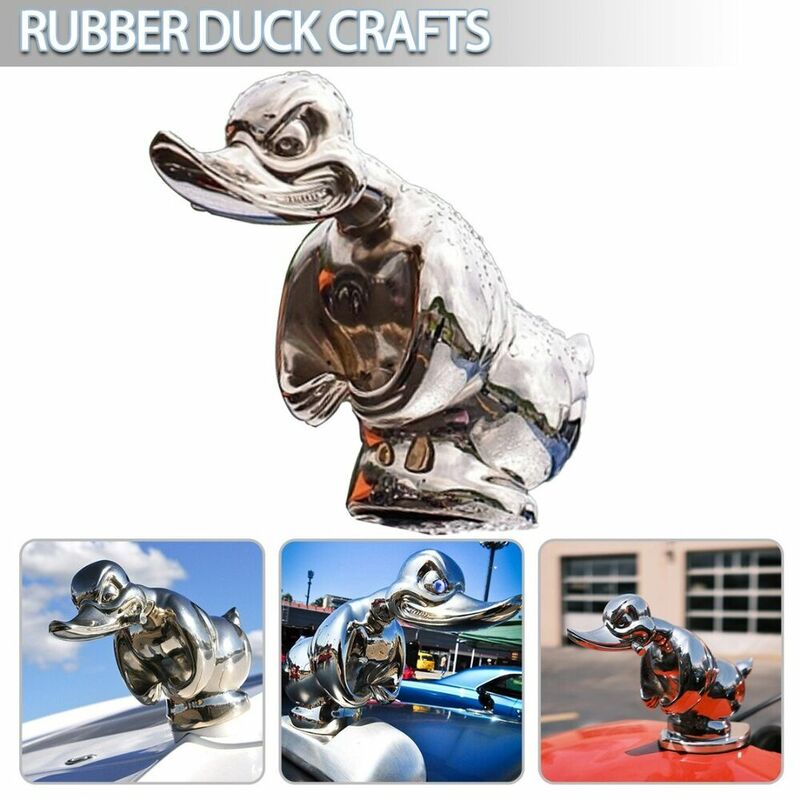 Angry Metal Duck Hood Ornament for Car Motorcycle Decoration